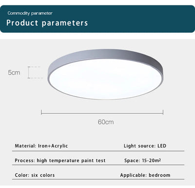 Modern LED Ceiling Lamp – 18W/24W/36W/54W Round Lighting Fixture for Living Room, Bedroom, and Kitchen