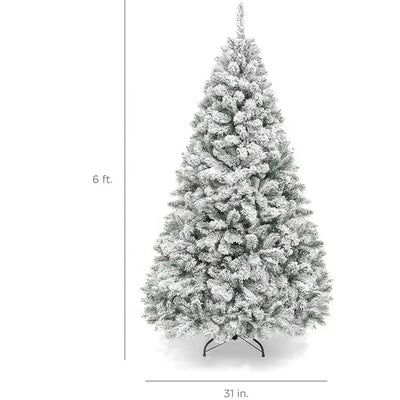 45cm Flocked Mini Christmas Tree with Snow Effect PVC Artificial Holiday Home Decoration
