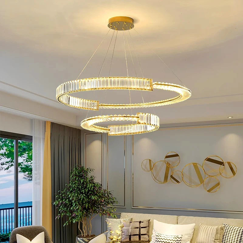 Modern Crystal Chandeliers Indoor Lighting Ceiling Lamp with LED Hanging Lights for the Living Room and Indoor Lighting