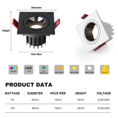 Modern Adjustable Downlight: Focused Illumination for Various Rooms