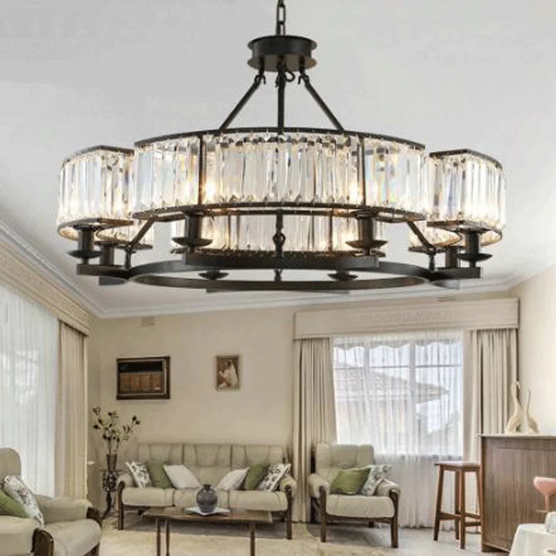 NORMICHY Crystal Round Ceiling Pendant Light Fixture