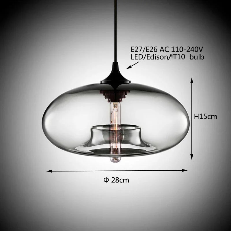 Nordic Creative Loft Glass Pendant Lamps - Industrial Elegance for Kitchen and Restaurant