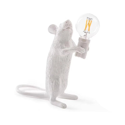 Modern LED Animal Table Lights: Resin Rat, Cat, and Squirrel Night Lamps