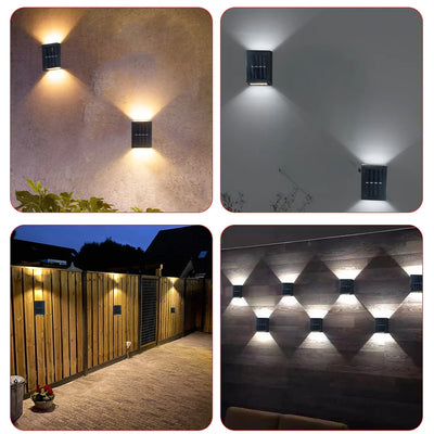 Waterproof LED Solar Wall Lamp: Up and Down Glow for Balcony, Yard, Street, and Landscape