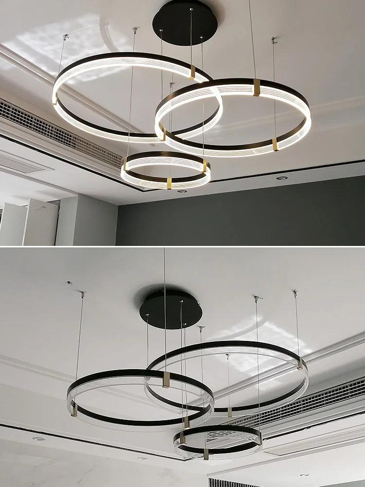 Simple Modern LED Chandelier: Creative Nordic Design, Perfect for Luxury Restaurants, Bedrooms - High-End Lighting Fixture