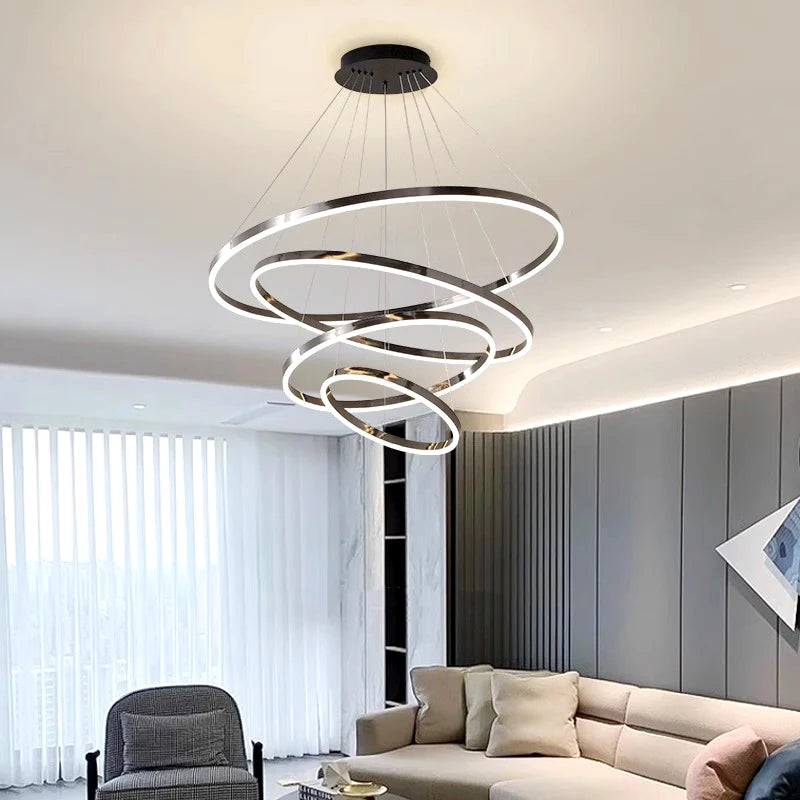 Contemporary Ring Ceiling Chandeliers: Elevate Dining and Living Spaces with Stylish Pendant Light Fixtures