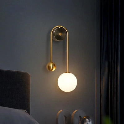 Modern Glass Ball LED Wall Lamp: G9, Bedside Study Lighting, Luminaire, Dining Mount, Bedroom Round, Gold Iron