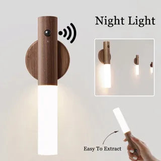 Versatile LED Wood USB Night Light - Perfect for Kitchen Cabinets, Closets, and Emergency Lighting