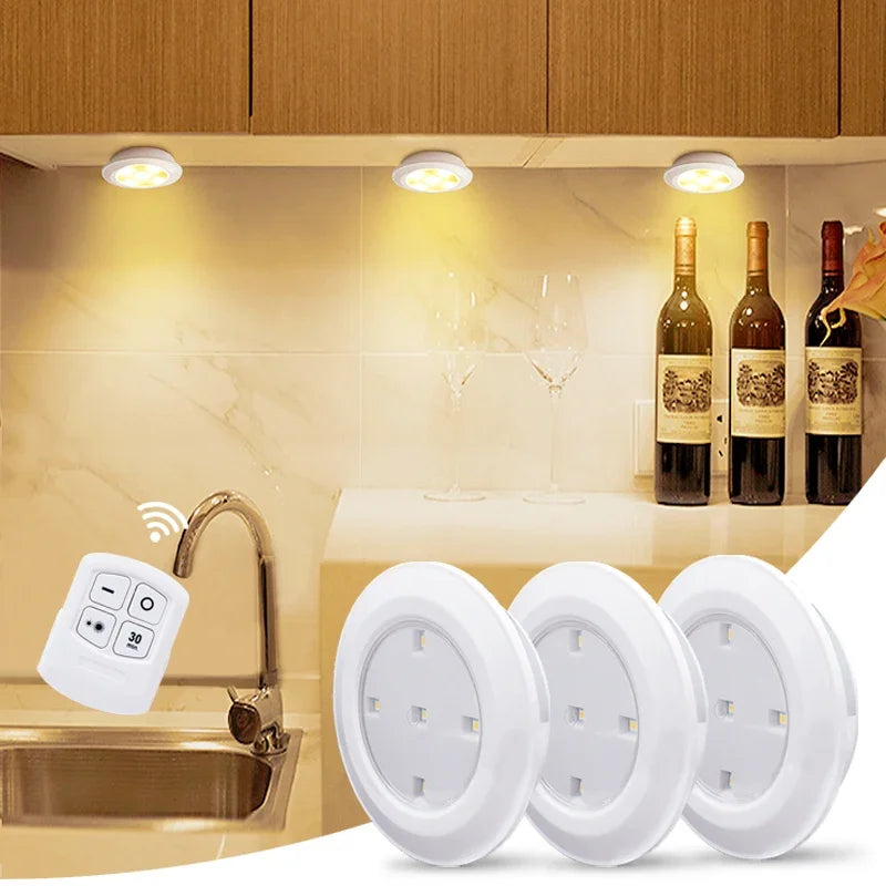 Dimmable LED Under Cabinet Light with Touch & Remote Control for Wardrobe Wine Cabinet Kitchen