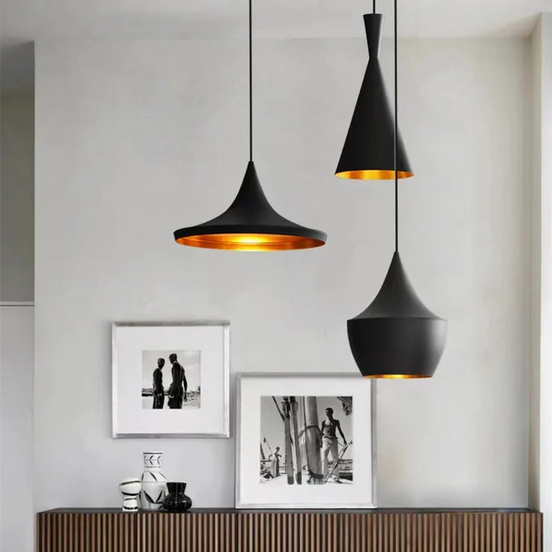 Nordic Wooden ABC Pendant Lights: Modern Dining Room Lighting with Musical Instrument Design