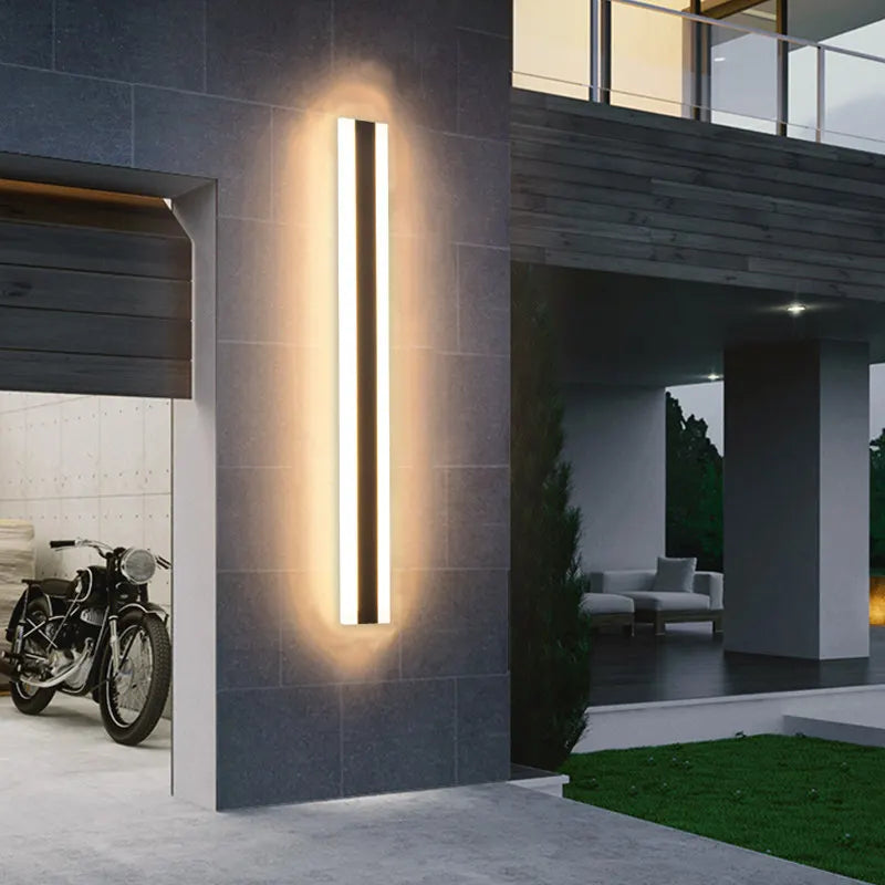 Modern Waterproof Outdoor LED Wall Lamp: IP65 Aluminum Strip Light for Garden, Porch. Sconce Luminaire, 110V-220V