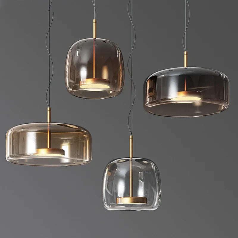 Nordic Glass Designer LED Pendant Lamps: Gold Accents Perfect for Dining Room, Bedroom, Kitchen Chandelier