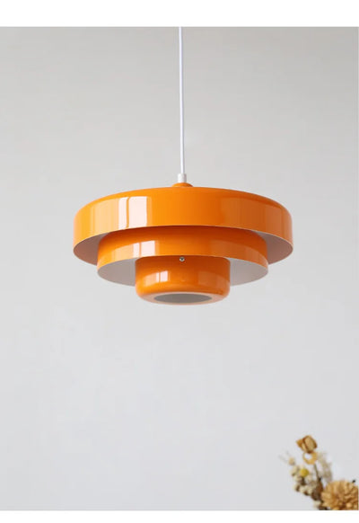 LED Retro Orange Pendant Lamp - Modern Chandelier for Dining Room & Cafe Decor