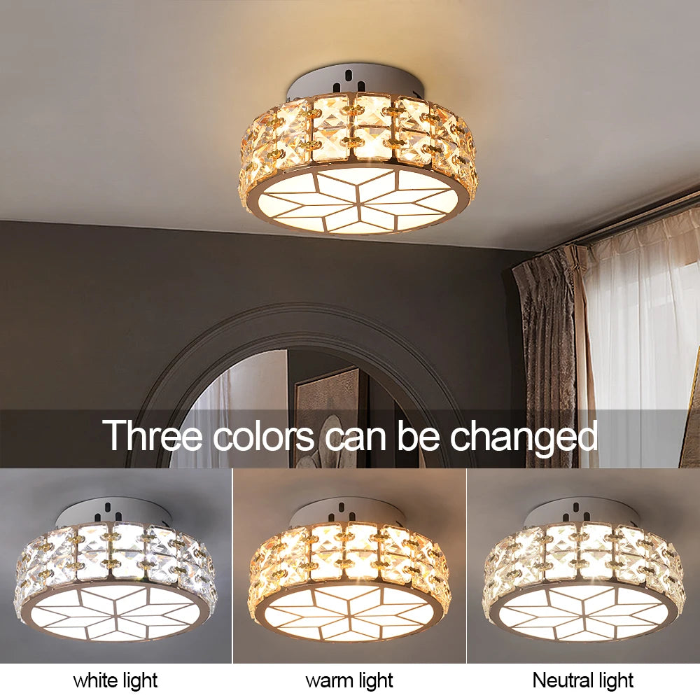 Modern LED Crystal Ceiling Chandelier Lights - Gold Lamp for Kitchen Lustre Decorative Lighting Hanging Ceiling Fixture Luminaires