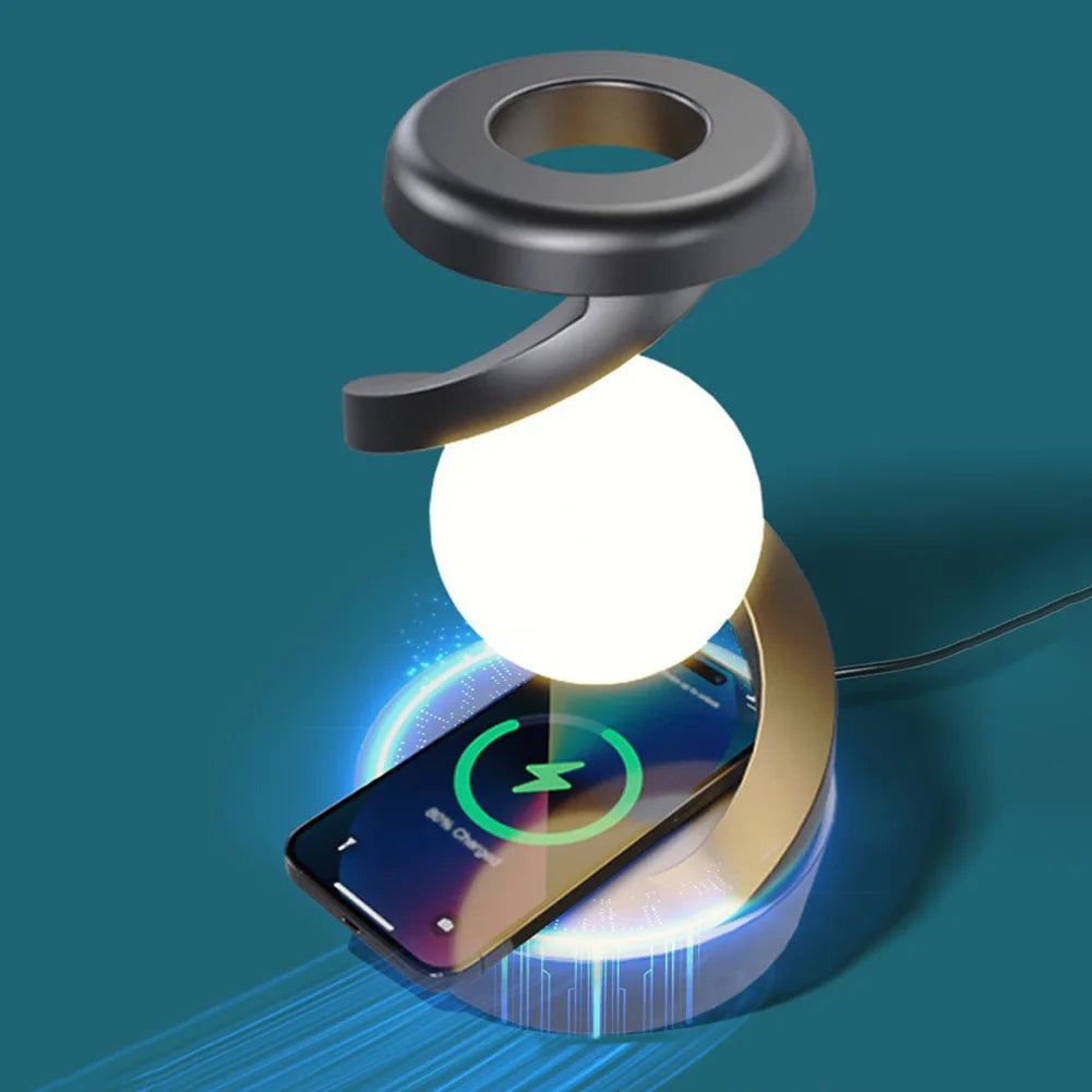 3D Floating RGB Lamp with Wireless Charger Modern Decor Unique