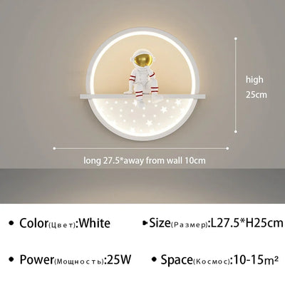 Creative Children Room LED Wall Lamp - Astronaut Themed Sconce Light