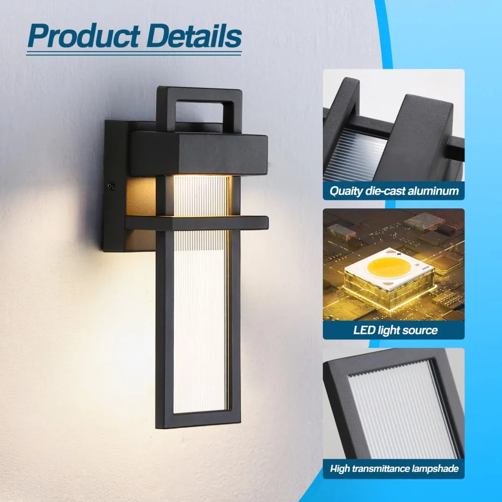 Geometric Outdoor Wall Light - Modern Aluminium Baking Finish Wall Lamp for Garden Decoration and Outdoor Lighting