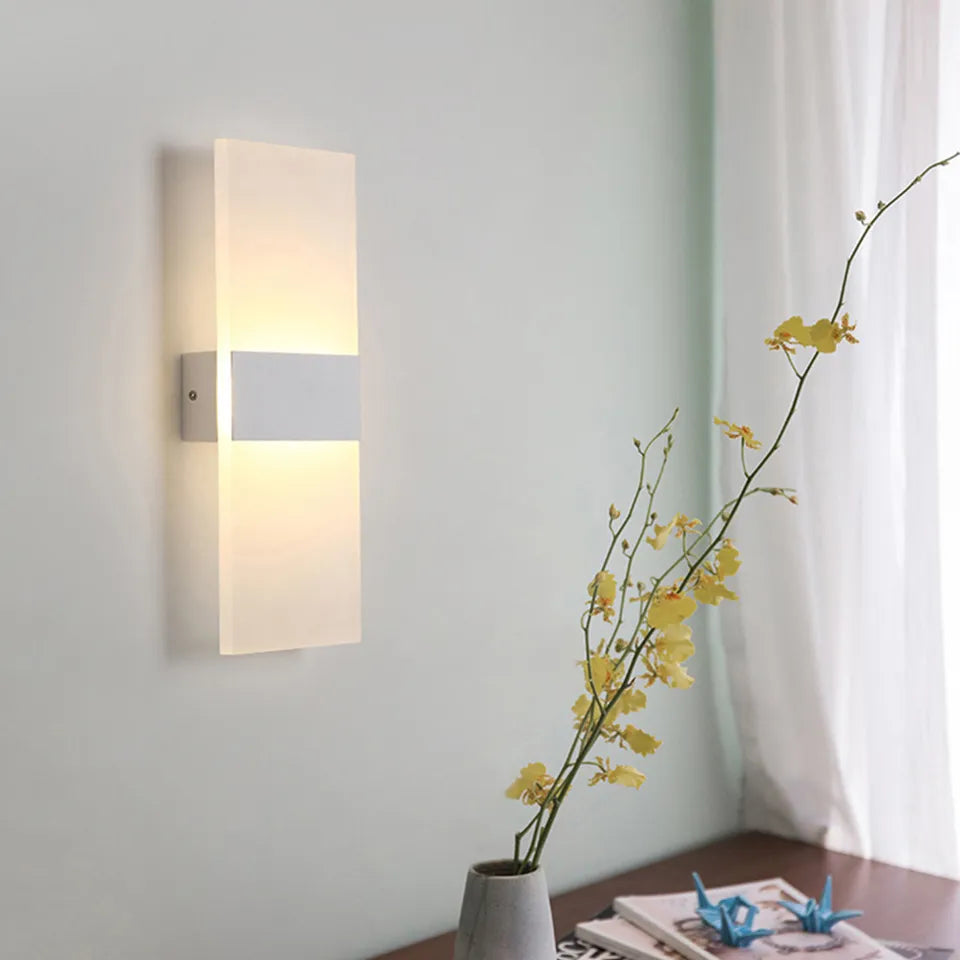 Nordic LED Wall Light with Touch Motion Sensor Switch - USB Rechargeable Night Lamp for Bedroom