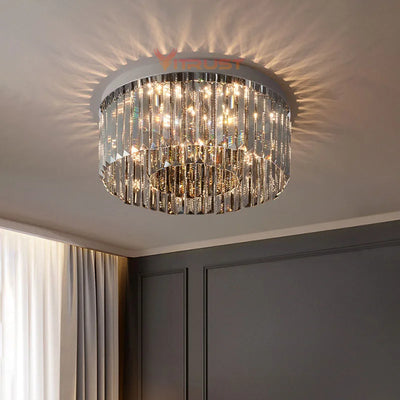 Smokey Crystal Chandelier - Modern K9 Chandeliers Ceiling Lamp for Living Room, Bedroom, Dining Home Lighting