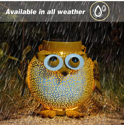 Waterproof  Outdoor Solar Owl LED Pendant Lights for Garden, Patio, Deck, and Backyard