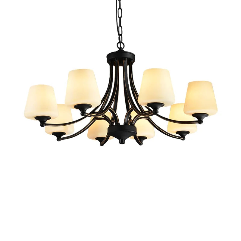 American Iron Art Pendant Lamp: Retro Black Hanging Light Fixture, Perfect for Living Room, Dining Room, Bedroom