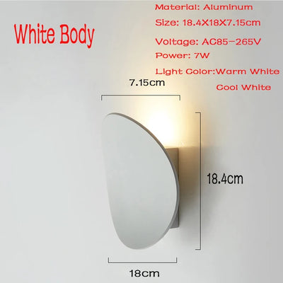 LED Indoor Wall Lamp for Bedroom and Living Room - Up or Down Light Option - Aluminum Sconce