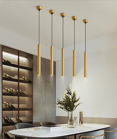 Nordic Long Tube Dimmable Pendant Lights - Adjustable 7W/12W for Kitchen and Dining Room