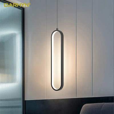 Modern Minimalist LED Pendant Light Chandelier - Elegant Gold and Black Hanging Lamps for Bedroom, Restaurant, and Living Room Decor