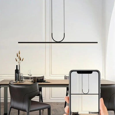 Modern Simple LED Ceiling Chandelier for Table Dining Room Kitchen Island Black Pendant Lamp Home Decor Hanging Lighting Fixture