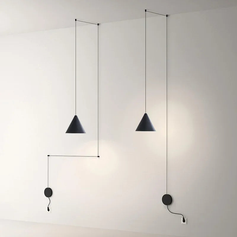 Nordic LED String Light Pendant Lights: Geometric Bedside Lamp Perfect for Living Room, Bedside Wall Sconce