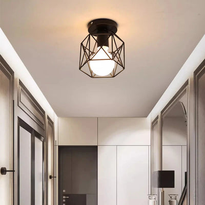 Minimalist Nordic Iron Ceiling Light - Retro Small Ceiling Lamp for Balcony, Kitchen, and Hallway