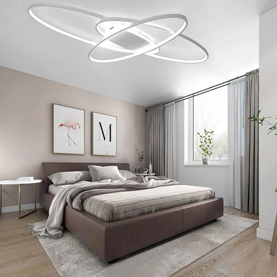 Modern Geometric Chandelier LED Ceiling Light - Flush Mount - 3 Color Dimmable Lamp