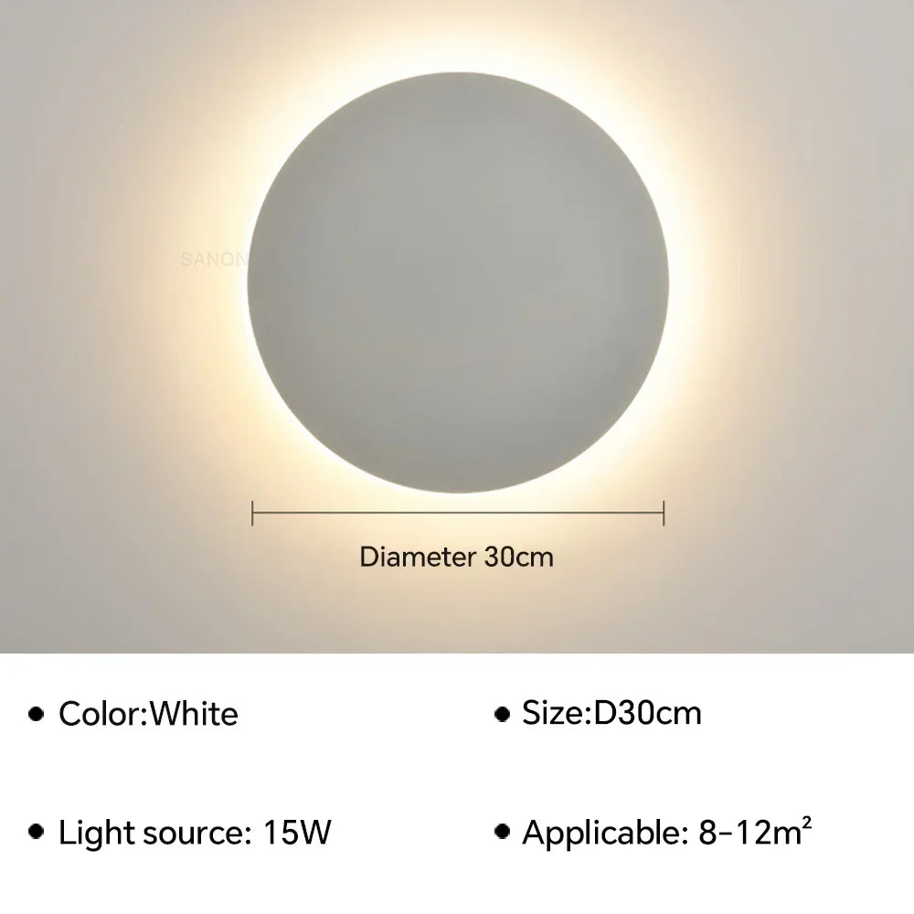 Modern LED Round Wall Lamps with Touch Switch – Minimalist Style for Interior Spaces