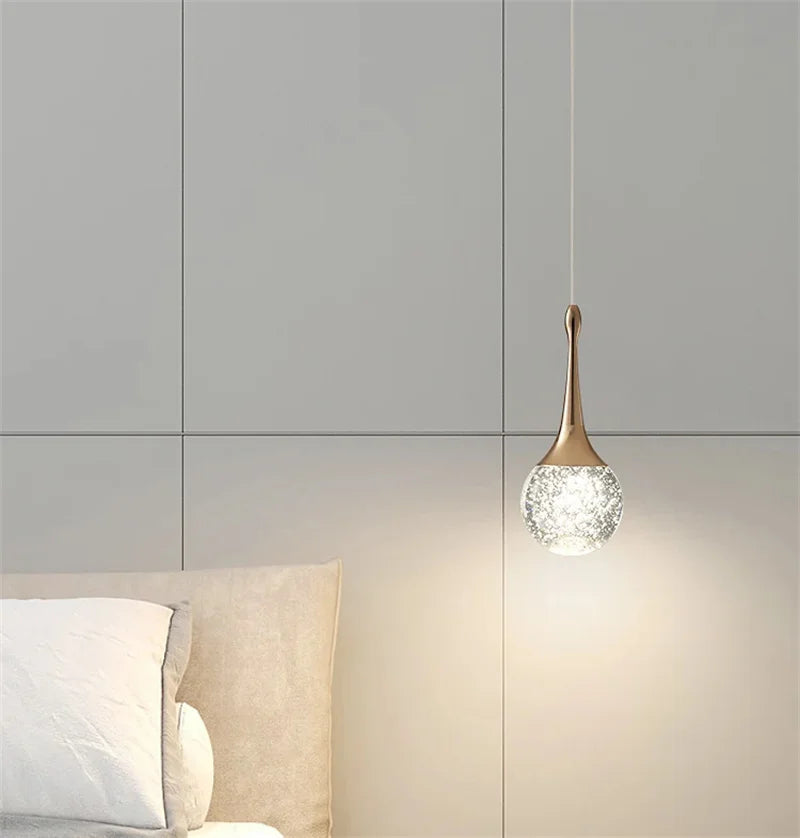 Modern Nordic LED Glass Pendant Light for Aisle, Bedroom, Kitchen, and Foyer - Rose Gold, 5W Warm White