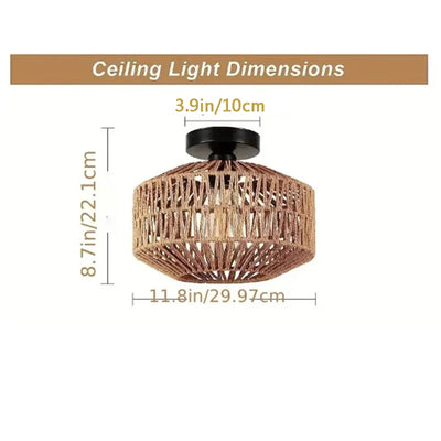 Rattan Ceiling Lamp - Hand-Woven Elegance for Your Home