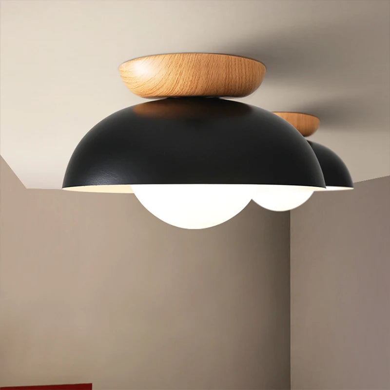 Nordic LED Ceiling Light Minimalist Wooden Hanging Lamps for Aisle, Balcony, Cloakroom Interior Lighting Fixture