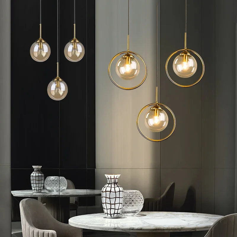 Color-Changing Glass Ball LED Pendant Light for Loft, Restaurant, Cafe, Bar, and More