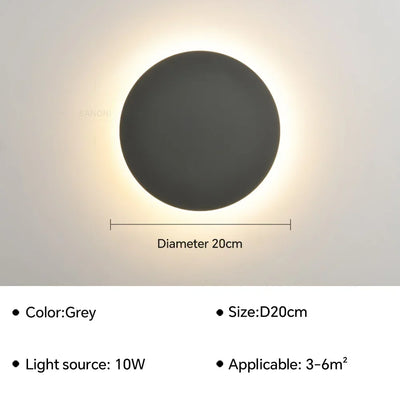 Modern LED Round Wall Lamps with Touch Switch – Minimalist Style for Interior Spaces