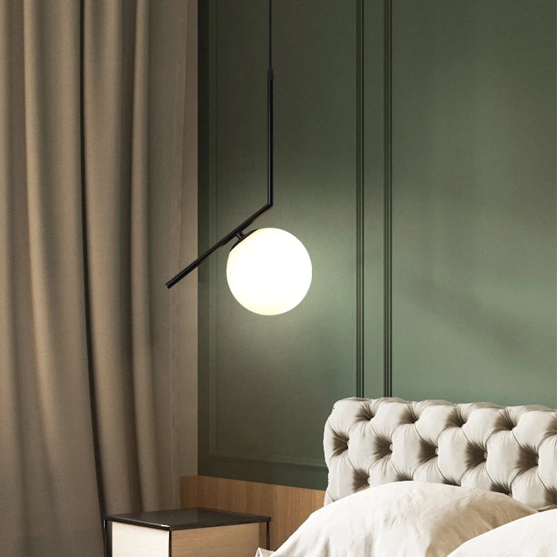 Modern LED Glass Ball Pendant Light Lamps - Nordic Home Decor Dining Room