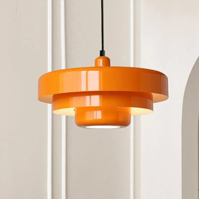 LED Retro Orange Pendant Lamp - Modern Chandelier for Dining Room & Cafe Decor