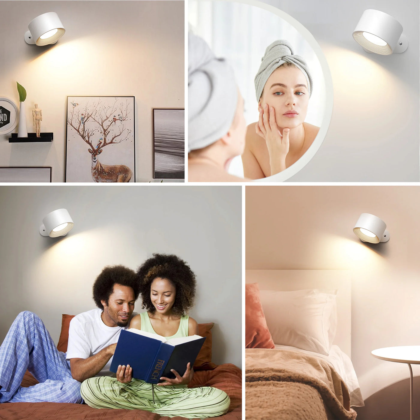 Modern LED Wall Sconces Lamp with Touch Control - USB Rechargeable and Dimmable