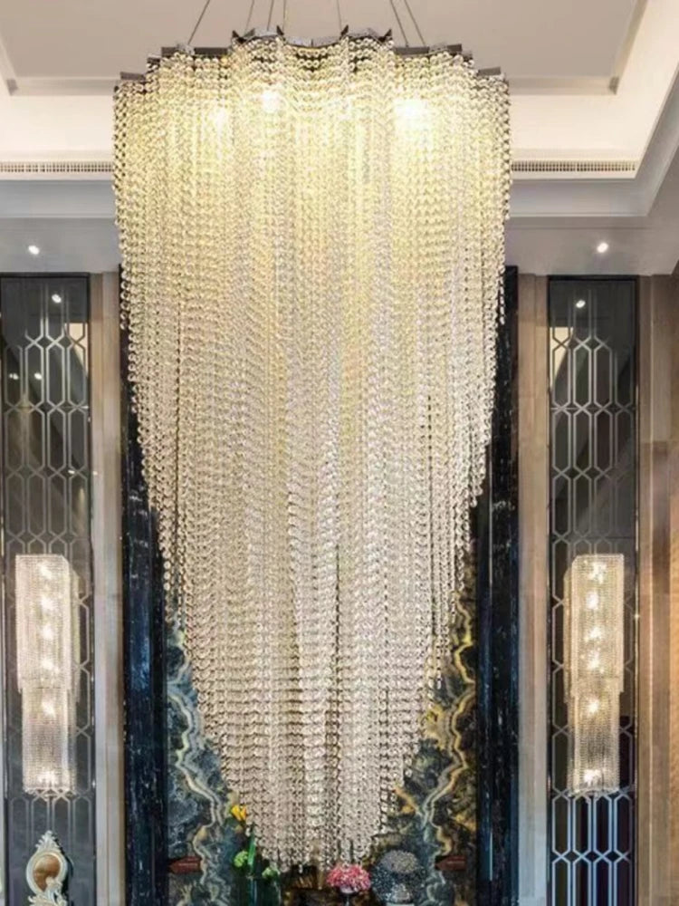 Suspended Ceiling Chandelier - Postmodern Crystal Chain Luxury Lighting Fixture