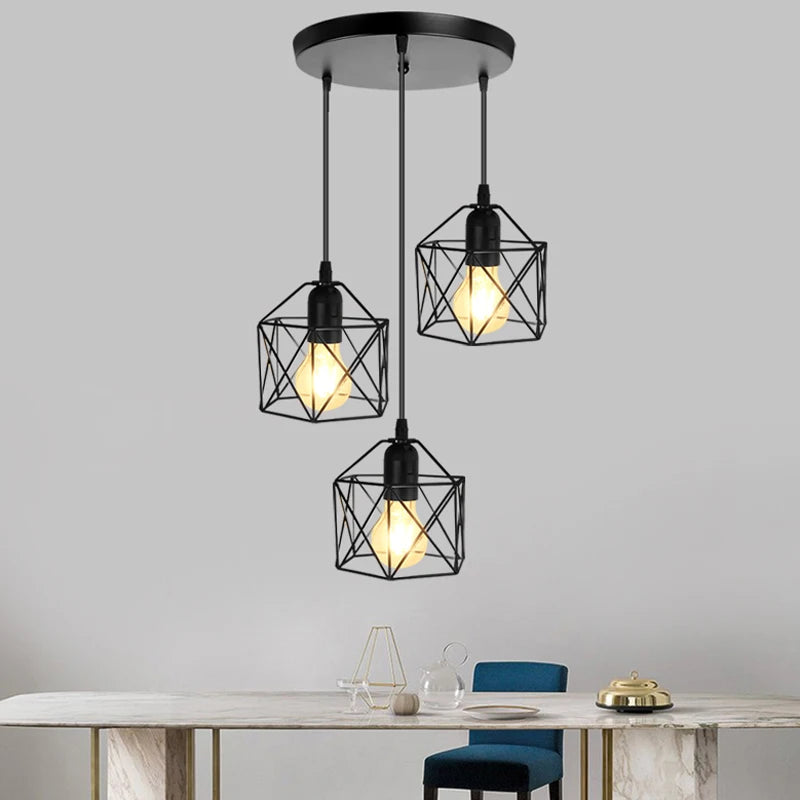 Vintage Nordic Style LED Ceiling Chandelier - Decorative Pendant Light for Kitchen, Dining, and Living Room