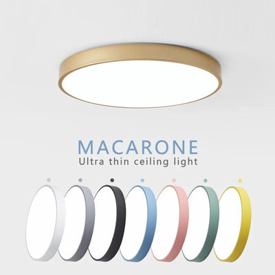 LED Nordic Circular Wooden Edge Ceiling Light – Modern Minimalist Lighting for Bedrooms and Kitchens