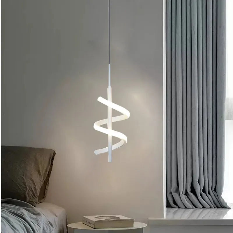 Modern LED Pendant Light Minimalist Gold Black White Hanging Lights For Bedroom Living Rooms Study Decorate Lamps