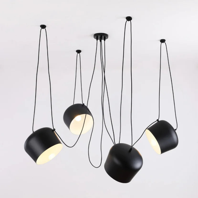 Nordic Pendant Lights for Island Living Room: Stylish Drum Chandeliers, Versatile Configurations, LED Bulbs Included