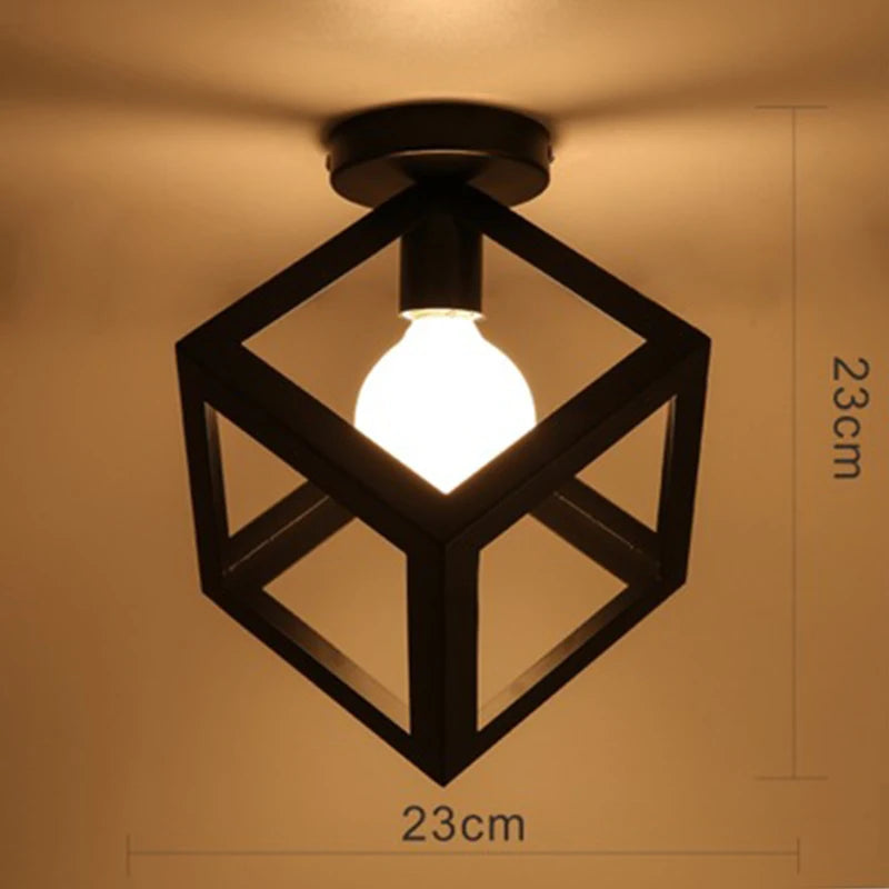 Retro Ceiling Pendant Light: Vintage Iron Loft Lamp for Indoor Bedroom, Home Corridor, Aisle