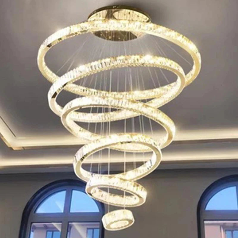 Modern Luxury Crystal LED Chandelier - Elegant Lighting for Living Spaces