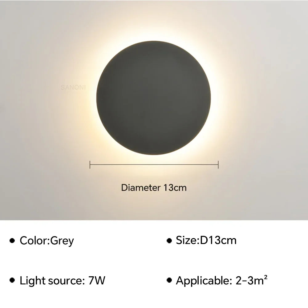 Modern LED Round Wall Lamps with Touch Switch – Minimalist Style for Interior Spaces