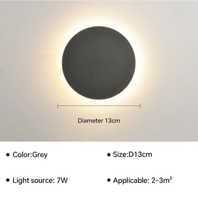 Modern LED Round Wall Lamps with Touch Switch – Minimalist Style for Interior Spaces